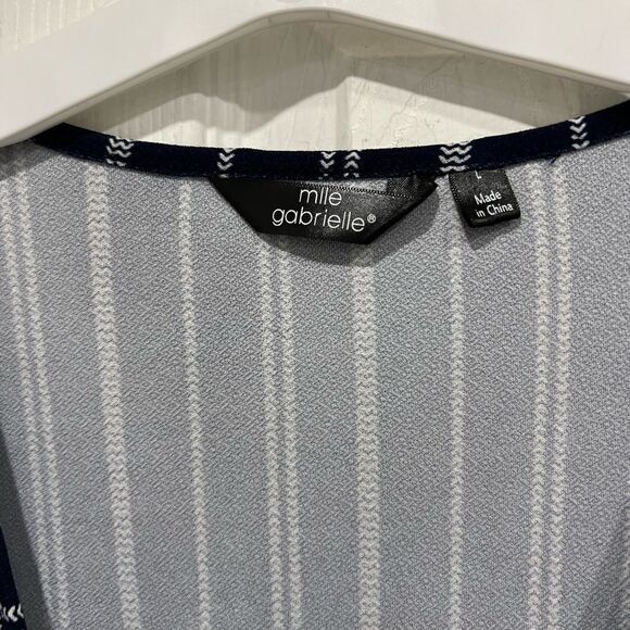 MLLE GABRIELLE sleeveless striped blue/white jumpsuit string waist tide … - Picture 7 of 11